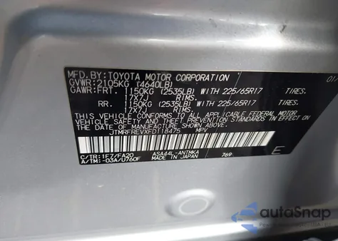 2015 Toyota Rav4 Xle z USA, uszkodzony, nr VIN JTMRFREVXFD118475